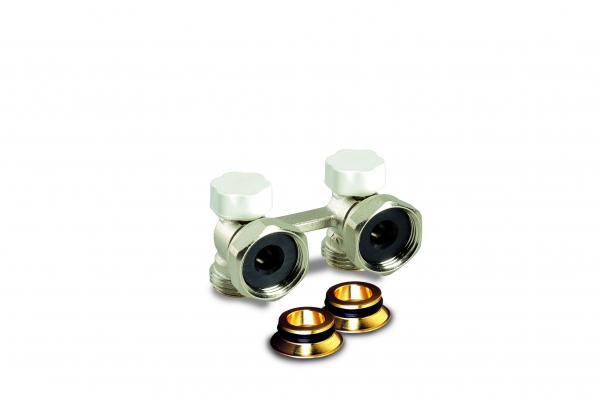 Distributore per impianti monotubo e bitubo per corpi scaldanti con valvola incorporata M 177